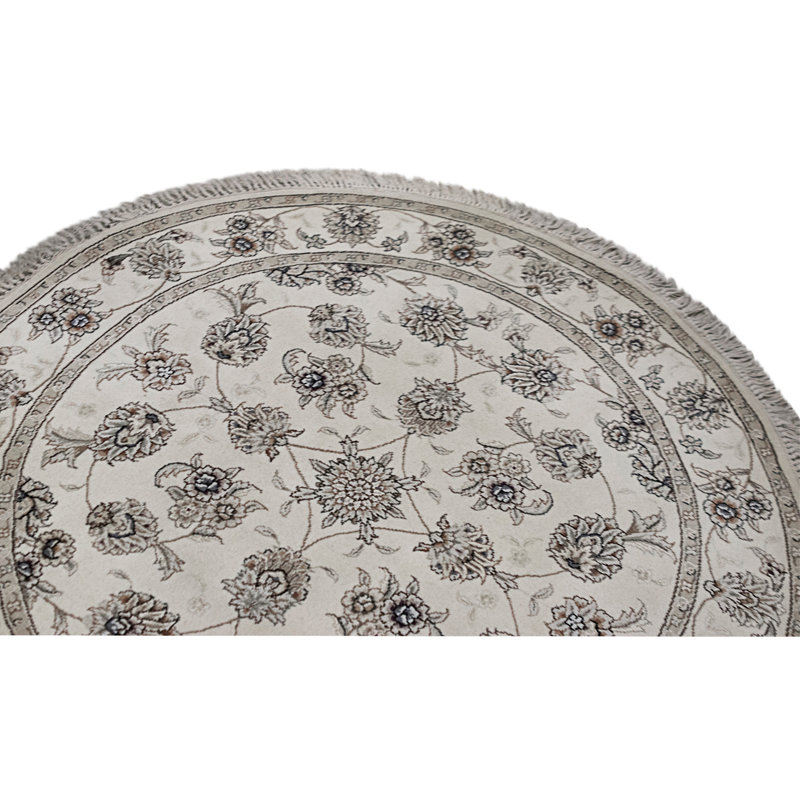 High-Quality Hand-Knotted Ivory Area Rug