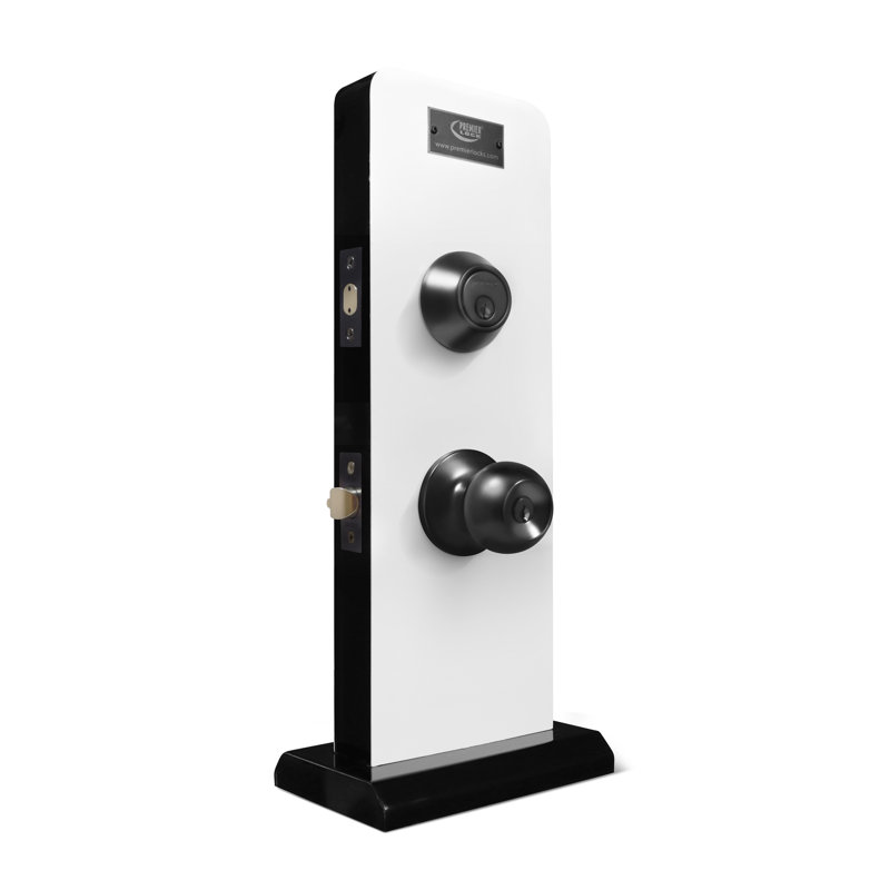 Matte Black Adjustable Entry Door Knob Set with Deadbolt