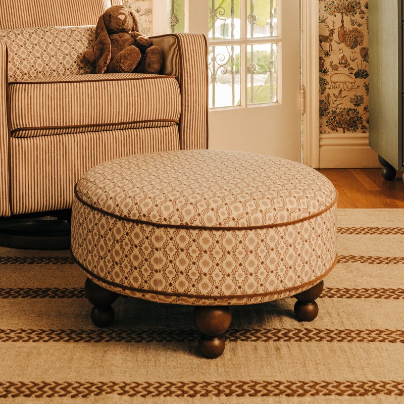 Astre Ottoman by Nate Berkus, Perf Bronze Stripe Eco-Crossweave