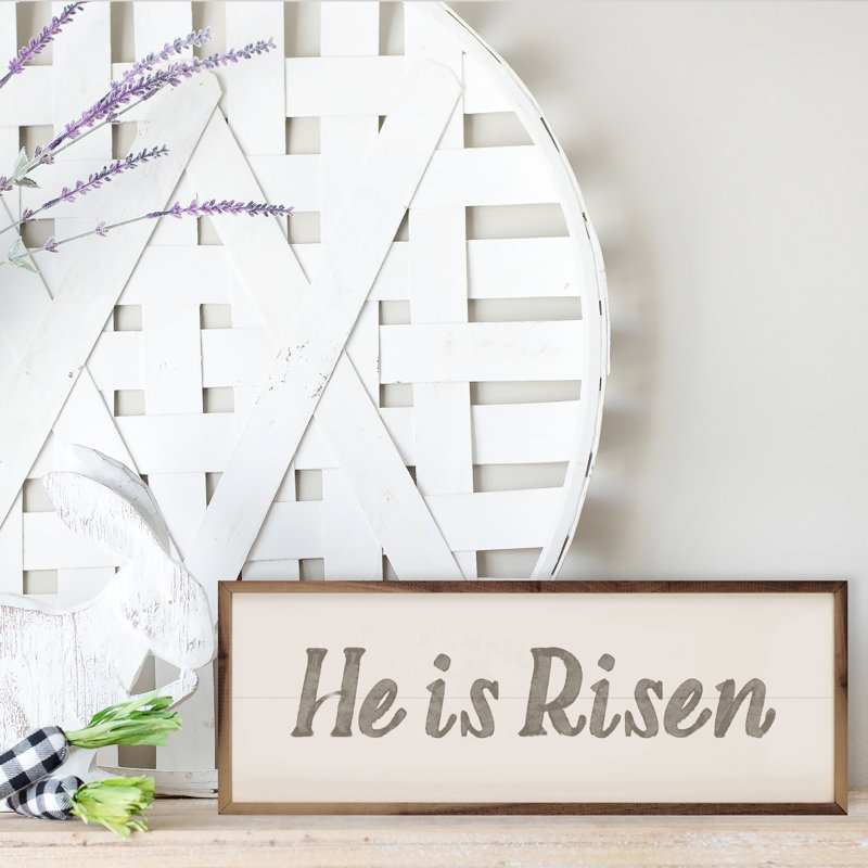 He Is Risen Gray, H 4 po x l 12 po
