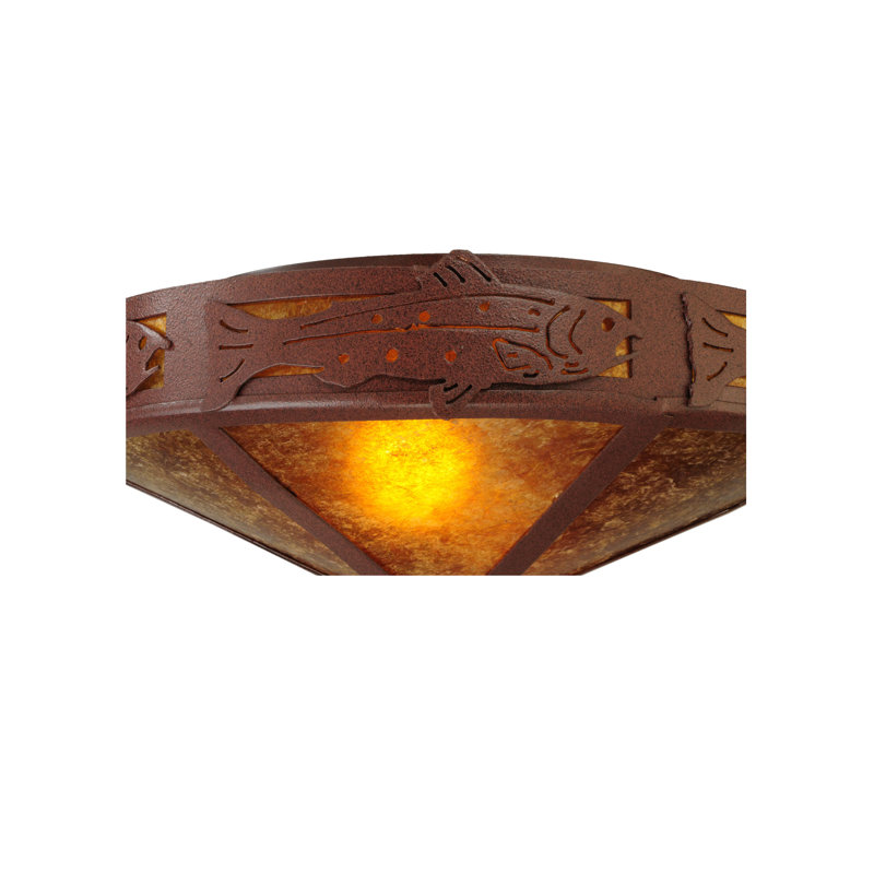 Plafonnier encastré géométrique 16 po 2 lumières unique