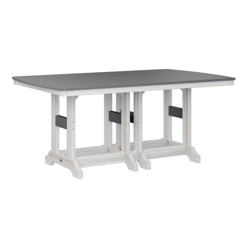 Table de bar rectangulaire Berlin Garden Garden Classic, Gris fumée, H 39,5 po x l 72 po x P 44 po, Coquille de mer