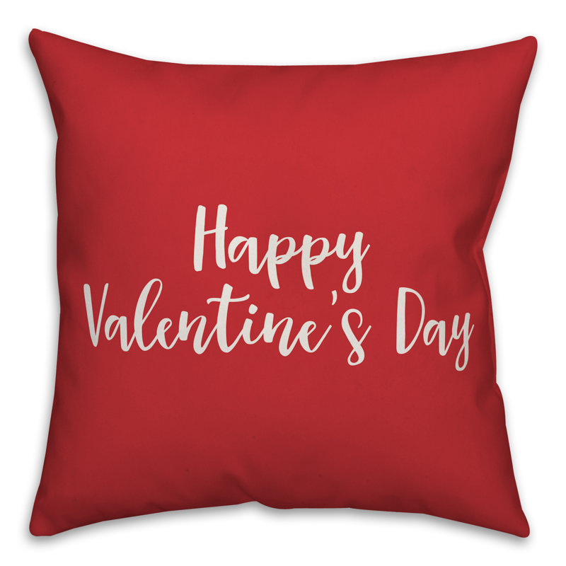  Coussin Happy Valentine's Day, Coussin décoratif, Rouge / blanc