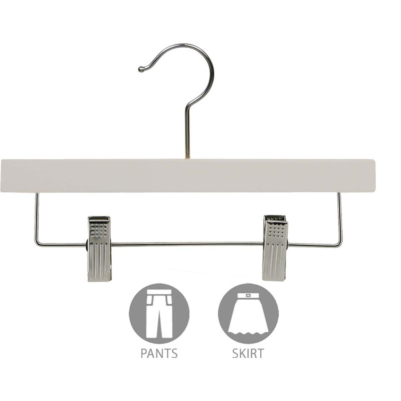 Cintre pour enfants 11 "pour jupe / pantalons, Blanc, 25