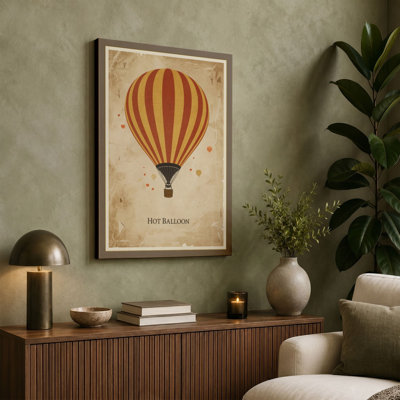 Hot Balloon Vintage - Wrapped Canvas