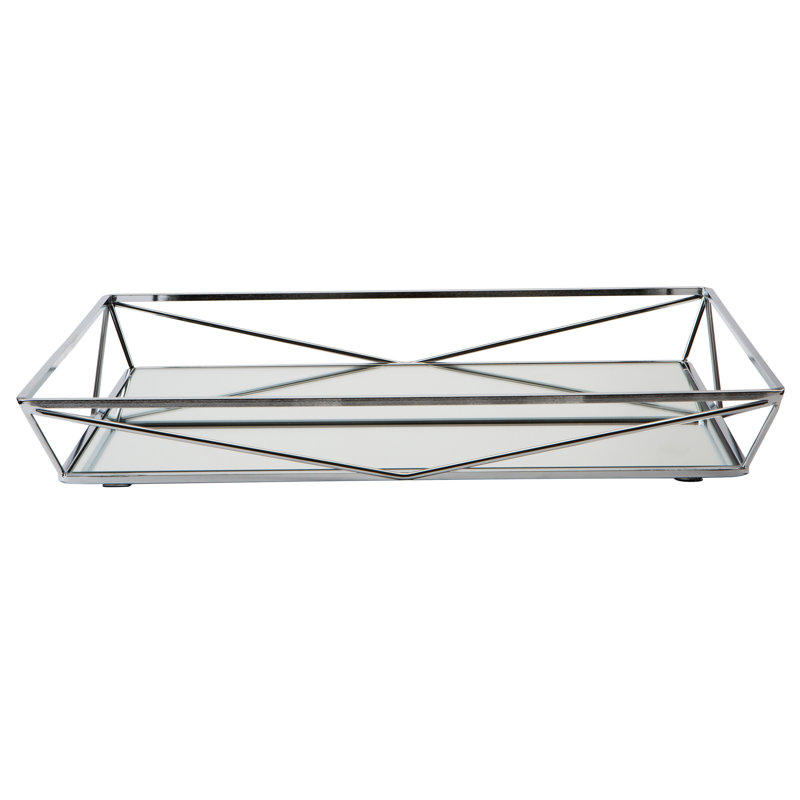 Edens Metal Tray, 2.09" H x 15.75" W x 11.02" D, Chrome