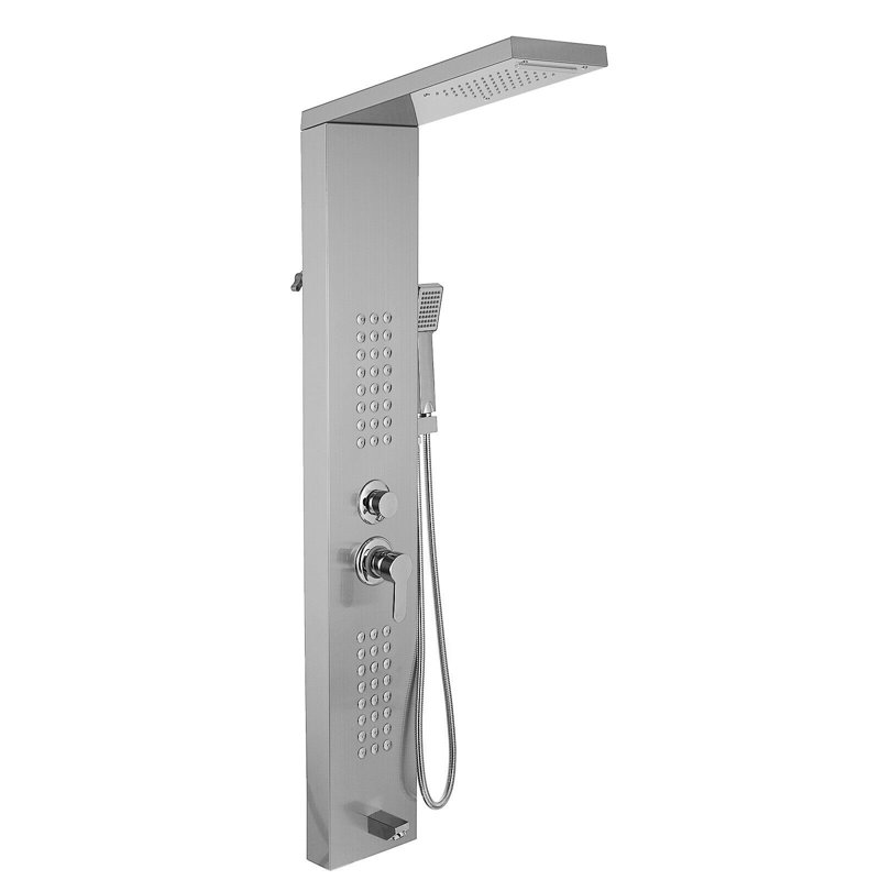 VEVOR 50'' Shower Panel with Adjustable Shower Head, Polished Sliver