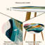 Ensemble de 2 tables basses gigognes triangulaires à motif floral hawaïen contemporain