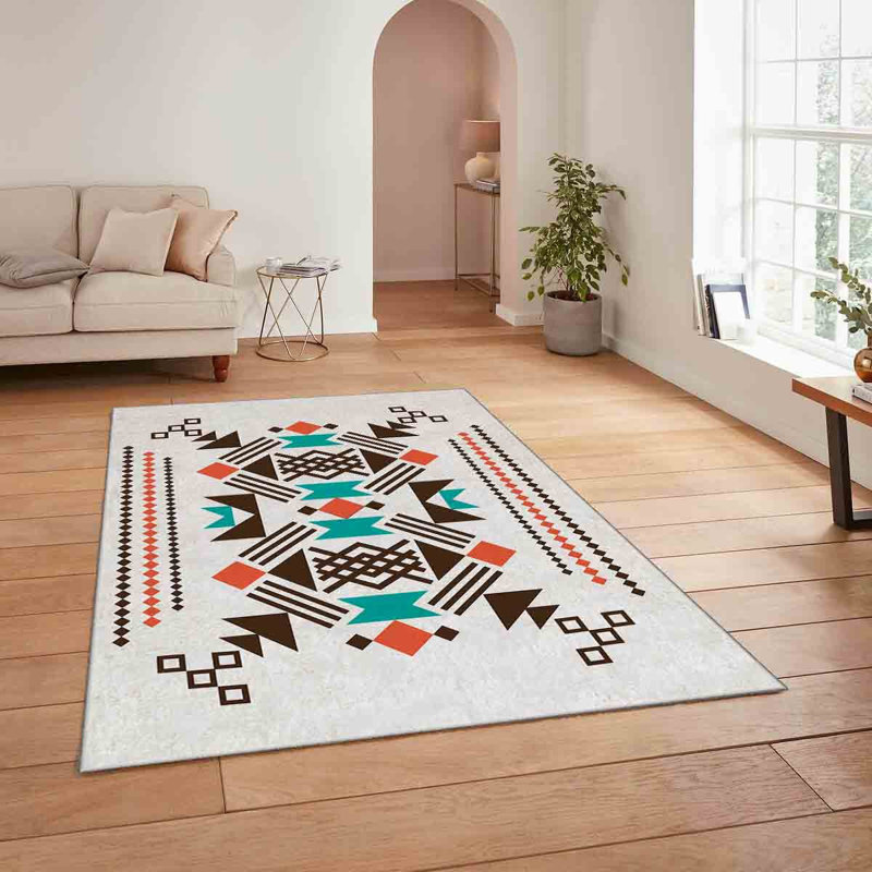 Luxurious Woven Carpet, 100% Polyester, 70.9 x 110.2 Inches | 740 g/m², Non-Slip Felt Dot Underside, 0.2 Inch Pile Height | Machine Washable, Easy Care, Perfect for Living Room & Bedroom Décor
