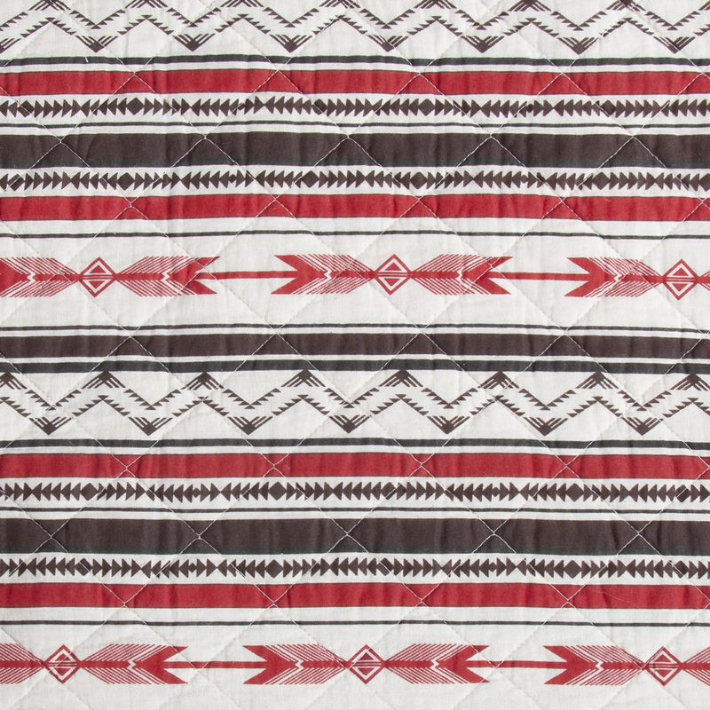 Full Black and Red Cotton Reversible Quilt Set