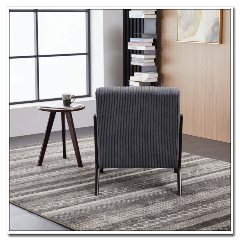 Modern Accent Chair&Coffee Table Set, Antique Dark Grey