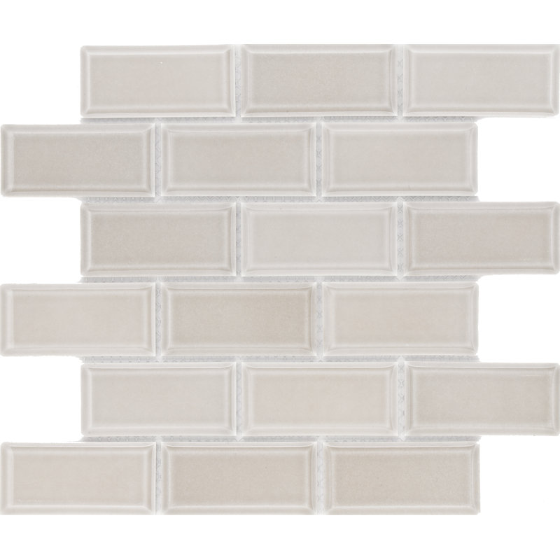 CC Mosaic+ BG 2x4 Beveled Brick Mos, Gray