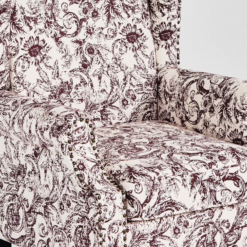 Upholstered Accent Chair, Rococo Plum