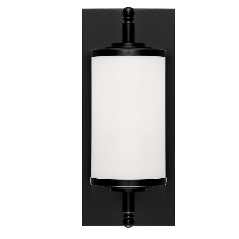 Locklear Flush Mounted Sconce, Black, 5" H x 12" W x 6" D