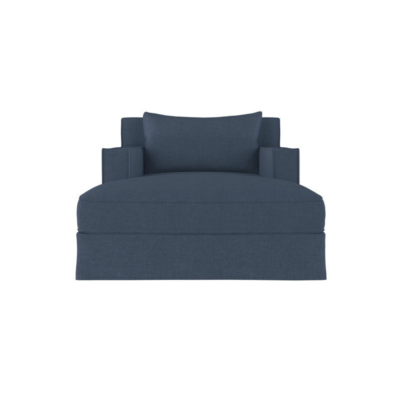Mulberry Chaise Lounge, Plush Velvet Silver Streak, Weathered