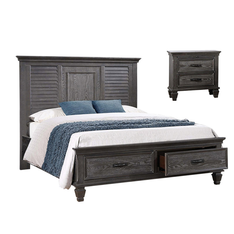 Ensemble de chambre à coucher avec table de chevet 2 pièces Staats, Très grand, Blanc