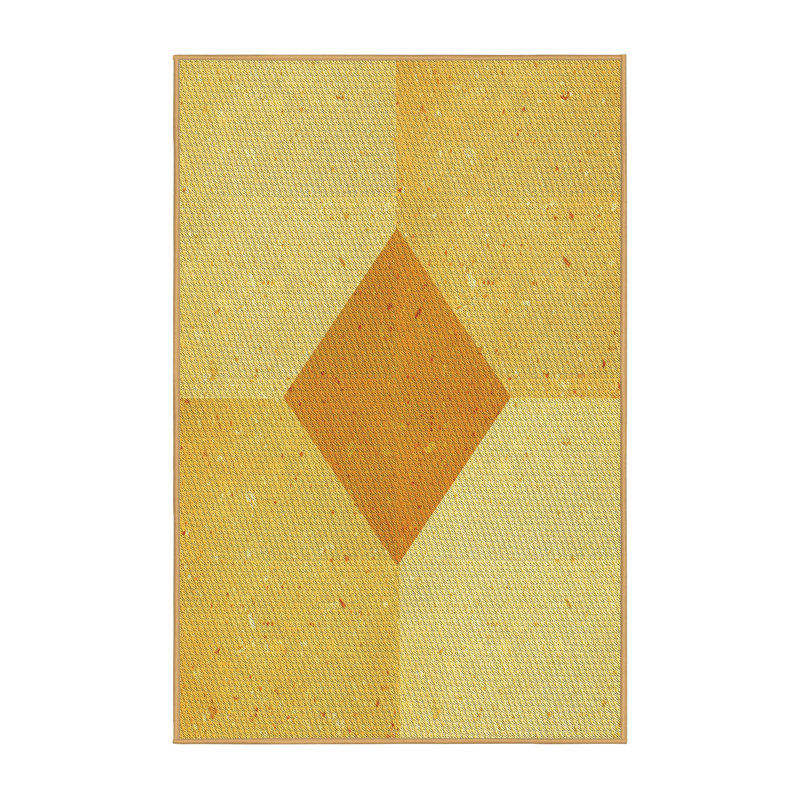Tapis décoratif jaune à motifs géométriques Haralson, Rectangle 7 pi x 9 pi