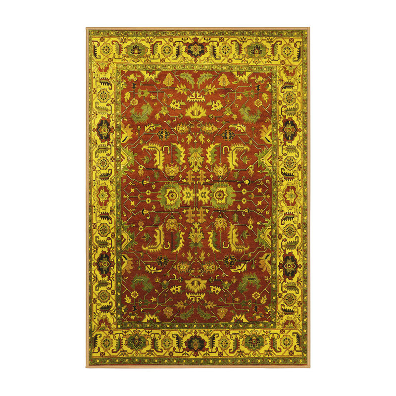 Tapis Mid-Century moderne 2625 jaunes