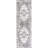 Teo Medallion Machine Washable Area Rug for Living Room Bedroom Dining Room Kitchen, Light Grey/Ivory-1506425269