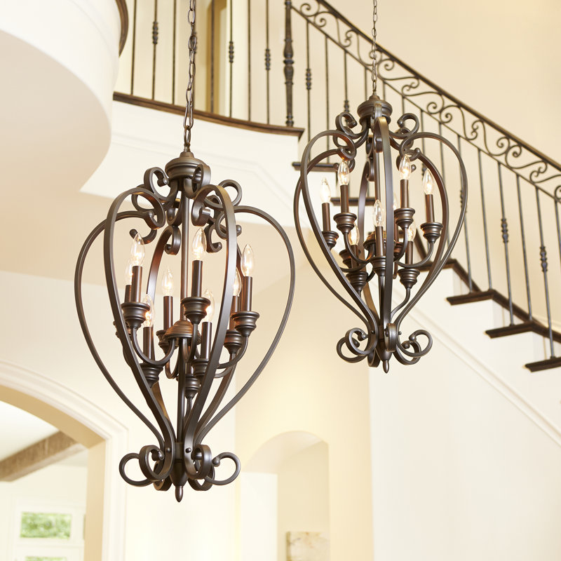 Lustre géométrique à 9 lumières Cambron, Nickel classique