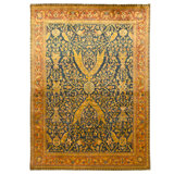 High-Quality Hand-Knotted Blue And Red Area Rug