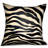 Black Zebra Animal Print Silk Reversible Throw Pillow-1717089385