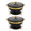 Lot de 2 chafing dishes, ensemble buffet chafing dish pour fête ou mariage-1242532440