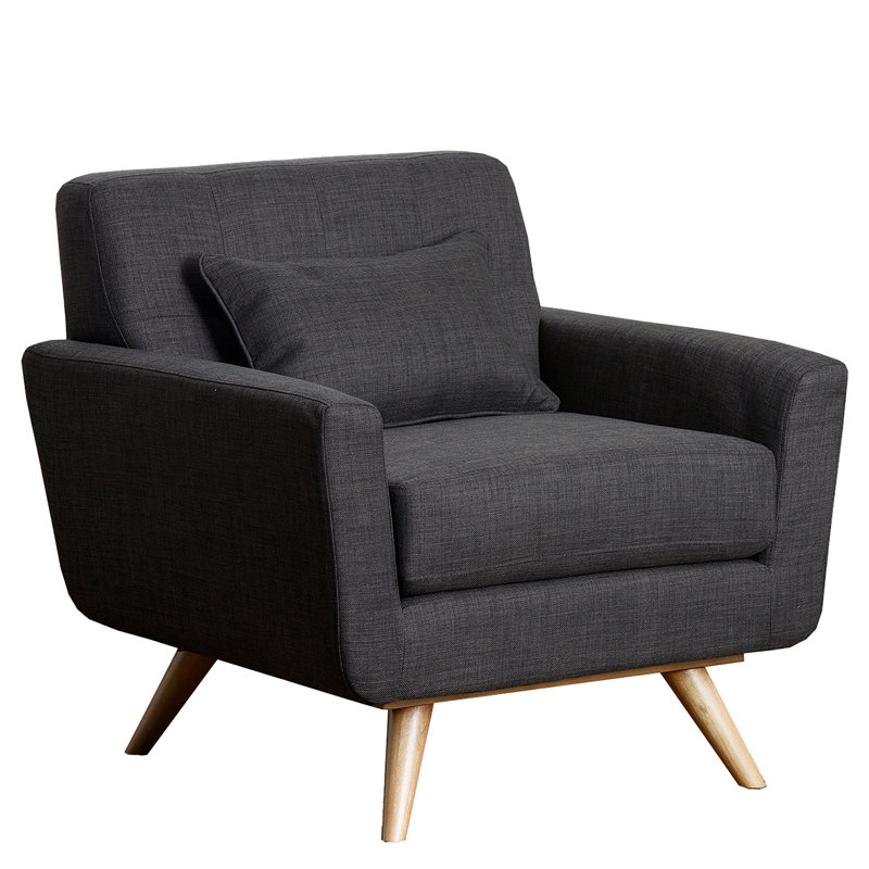 Fauteuil en polyester capitonné l 34 po Norton St Philip, Gris anthracite
