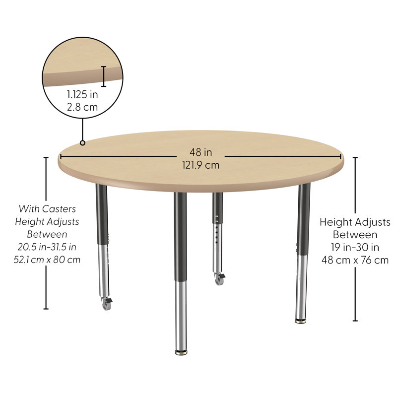 Table d'activité circulaire 48 po, Érable