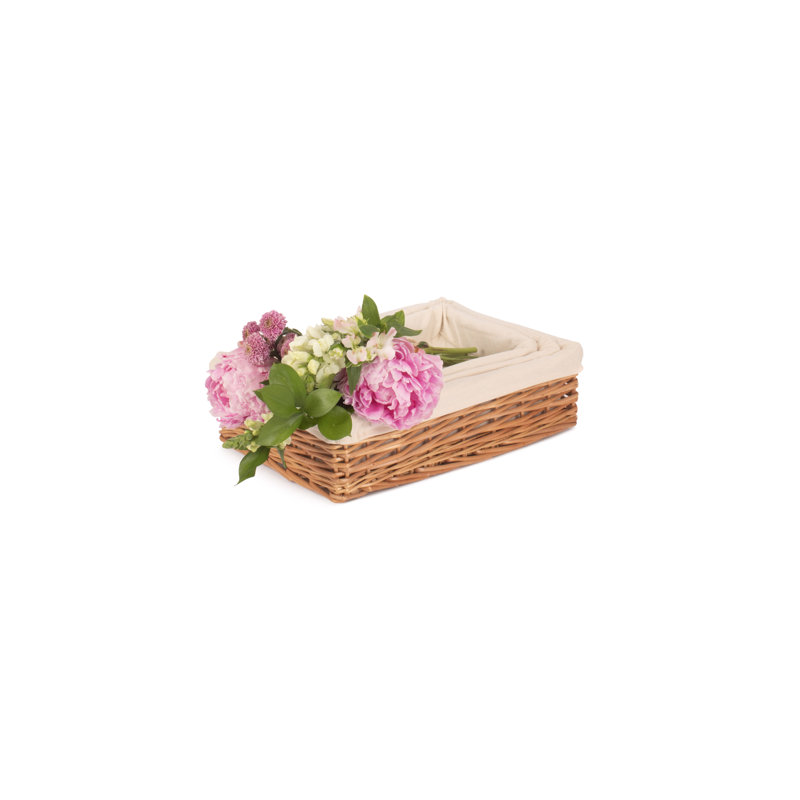 Domenic Wicker Lined Storage Tray Set