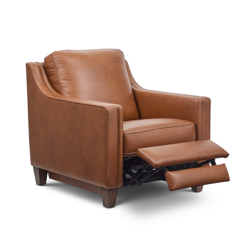 Fauteuil inclinable en cuir véritable Finnegan, Cuir véritable brun Finnegan