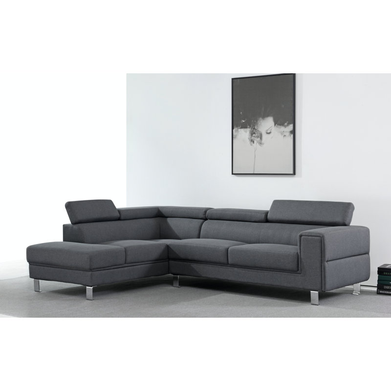 Canapé modulaire Derya, Orienté à gauche (vu de face), Gris foncé
