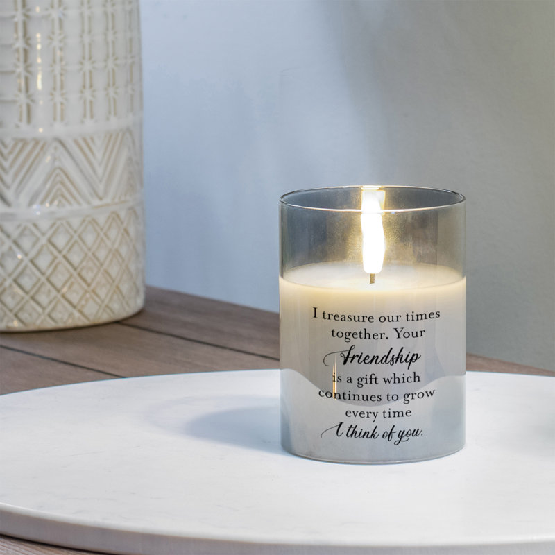 Flameless Jar Candle with Glass Holder