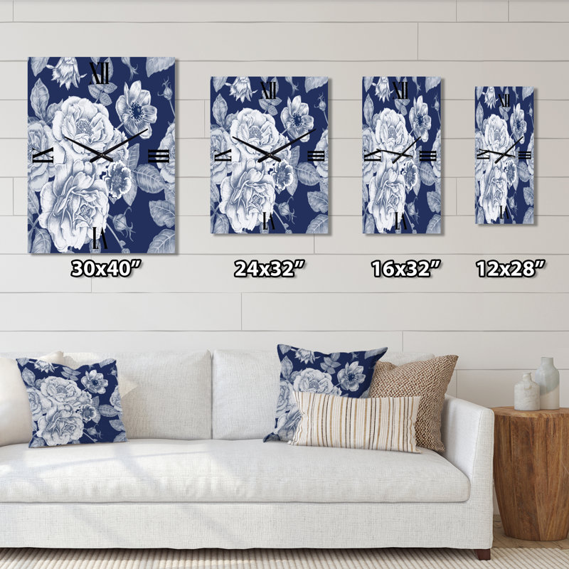 Horloge murale florale, Grand