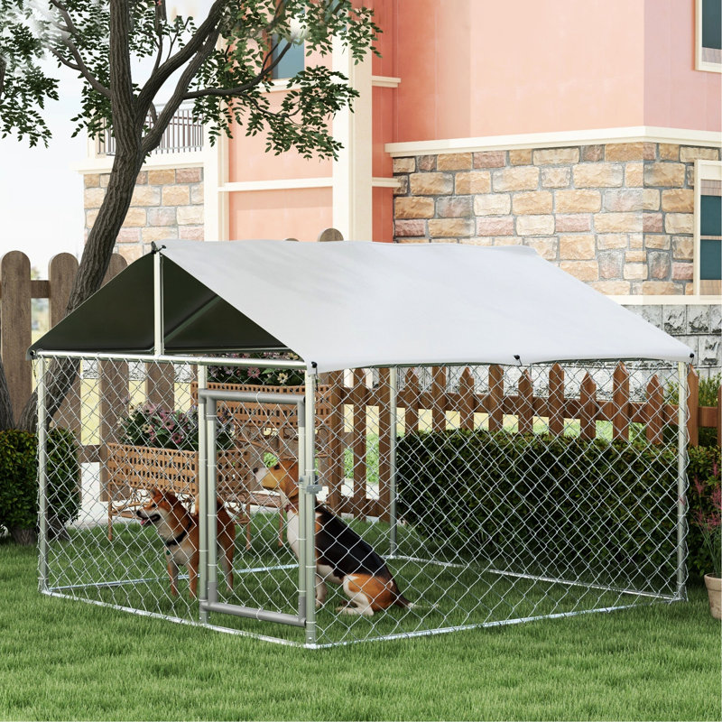 Grand chenil à l'extérieur, cage pour chien robuste avec couvercle imperméable