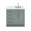 Meuble-lavabo simple en bois massif 36 po Tidworth avec plateau en quartz 1,5 po-77851509-83279748-83279749