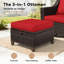 Chaise de patio avec coussins et repose-pieds Meriwether-1513788285