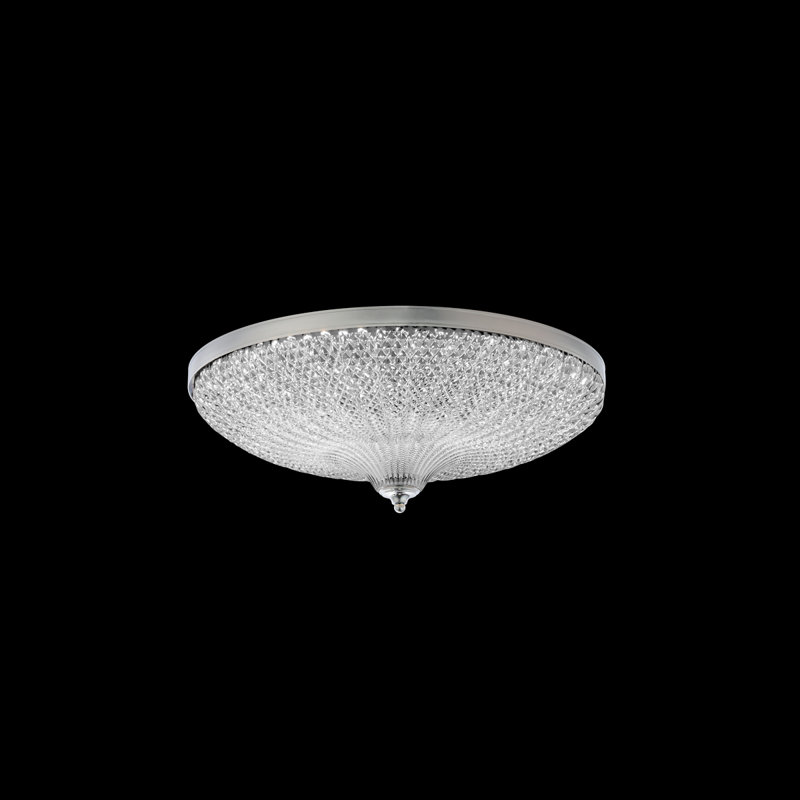 Roma 1 Light Flush Mount, Chrome, 7.1" H x 20.1" W x 20.1" D