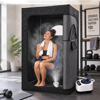 Tente de sauna à vapeur pliable pour la maison, spa portatif pour 1 personne avec minuterie et contrôle de la chaleur