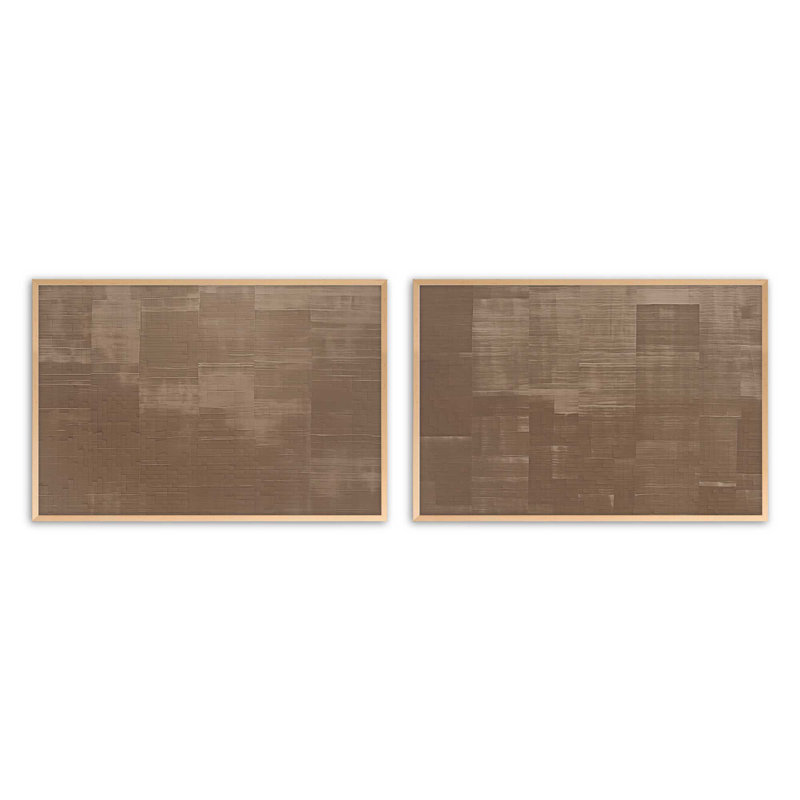 Ensemble de 2 estampes Sienna, H 9 po x l 22 po, Érable brut