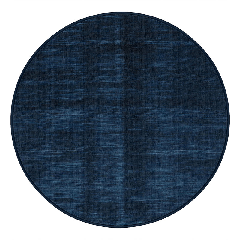 Tapis gris uni lavable à la machine, Rond 4 pi