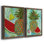 Ananas et melon d'eau I - ensemble de 2 reproductions d'art encadrées