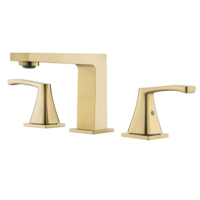 Robinet de lavabo de salle de bain or brossé à fixation sur le comptoir avec 2 poignées