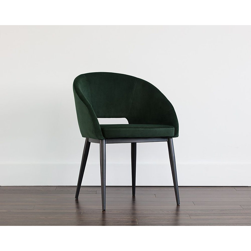 Upholstered Dining Chair, Deep Green Sky