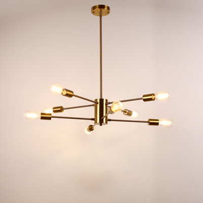 Lustre linéaire spoutnik moderne à 8 lumières Chare