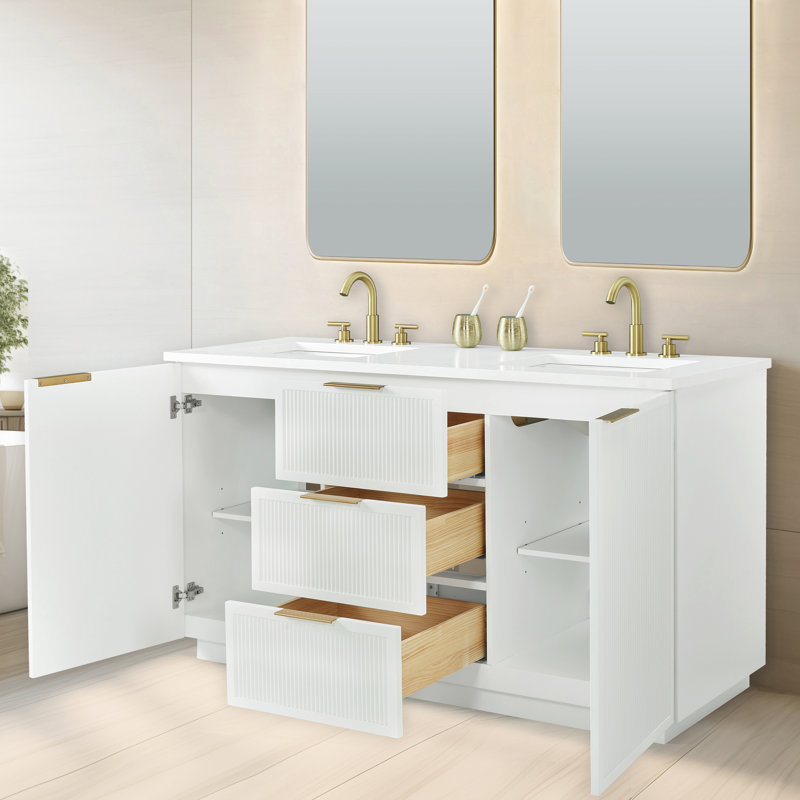 Aderyn 60" Double Vanity, White
