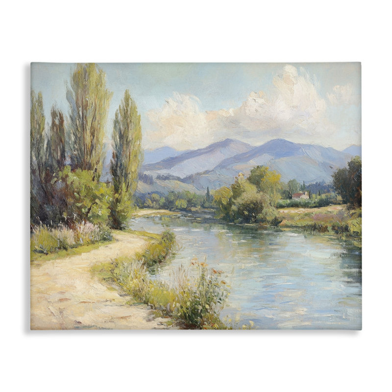 Le long de la rivière Mountain, toile par Petal Prints Design, H 16 po x l 20 po