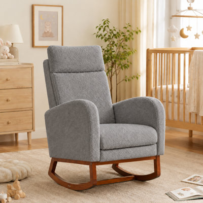 Chaise berçante avec repose-pieds Teedy