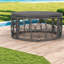 Tables de patio compactes, osier Boho en rotin gris pour le divertissement à la maison