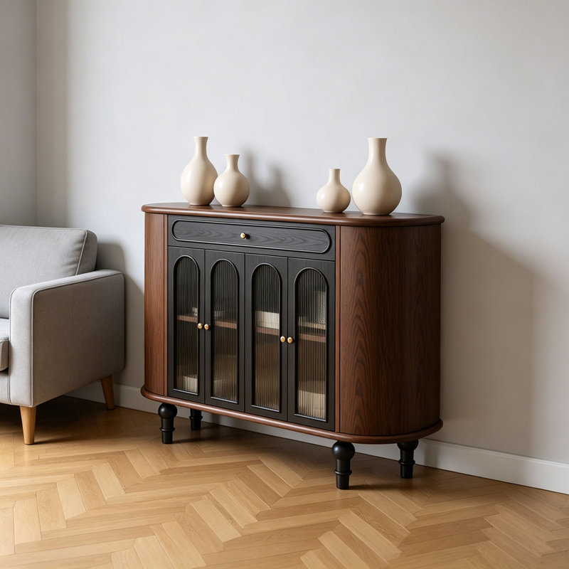 French-style retro minimalist sideboard, 36.22" H x 47.24" W x 15.74" D